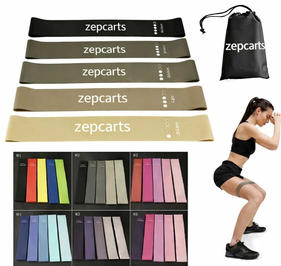 Resistance Bands Set (5 Levels) – Elastic Workout Bands for Home Gym, Yoga, Glutes, Strength Training. ★★★★★4.8