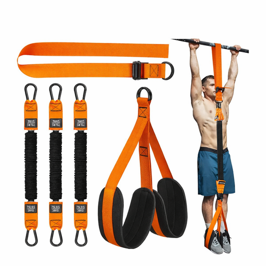 Pull-Up Assist Bands with Foot Support – Adjustable 75–350 lbs Resistance Set for Home Gym & Strength Training | ★★★★★ 4.5/5