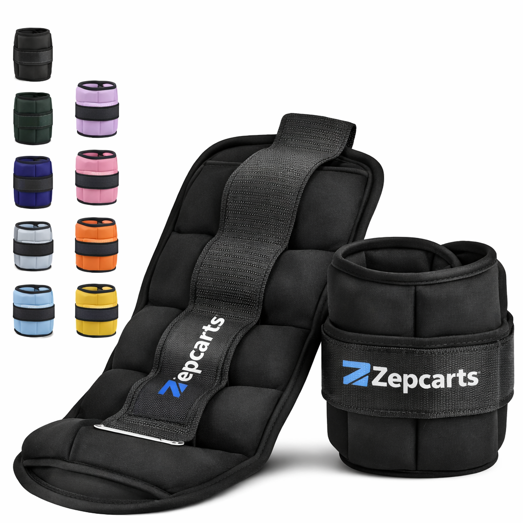 Adjustable Ankle Weights Set Pair (10 lbs) – Comfortable Strap, Home Workout & Strength Training Gear | 4.2 ★★★★☆