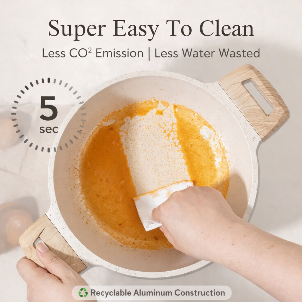 White Granite Nonstick Cookware Set (21-Piece) – Ultra Nonstick, PFOA Free, Durable & Easy Clean Kitchen Set ★★★★☆ 4.8 Rating