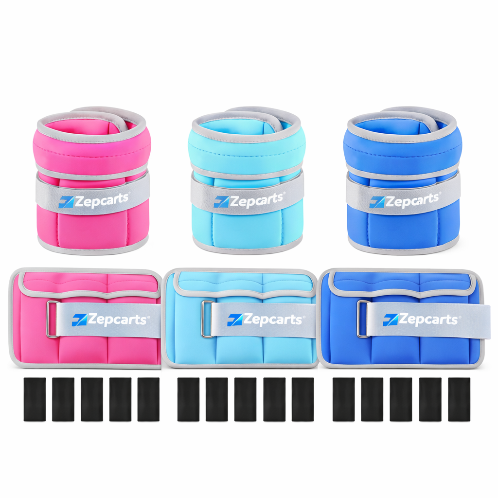 Adjustable Ankle Weights Set Pair (10 lbs) – Comfortable Strap, Home Workout & Strength Training Gear | 4.2 ★★★★☆