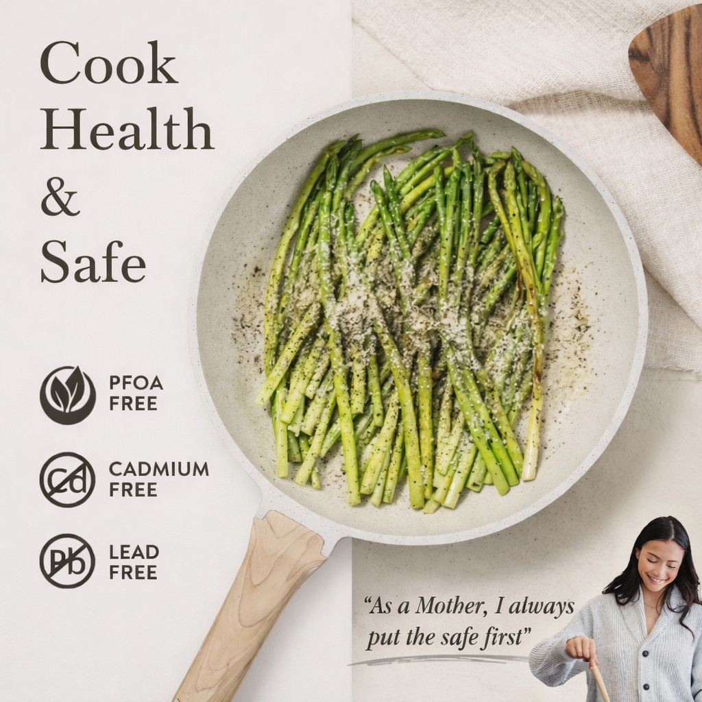 White Granite Nonstick Cookware Set (21-Piece) – Ultra Nonstick, PFOA Free, Durable & Easy Clean Kitchen Set ★★★★☆ 4.8 Rating